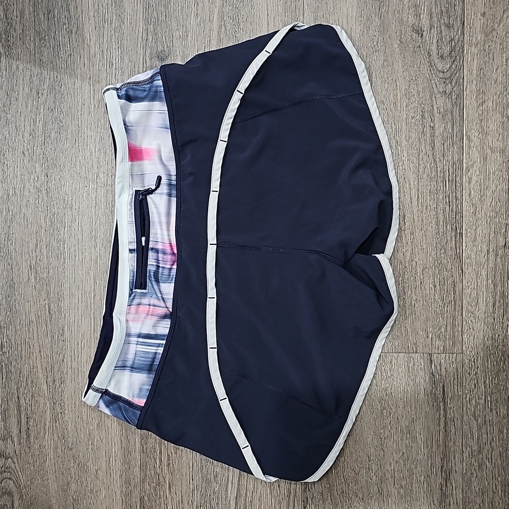 Lululemon Run: Speed Short lined sz 4 mirage deep indigo - Picture 2 of 5